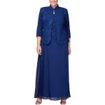 Robes de soirée longues bleu électrique longues à manches trois-quart Taille L plus size look fashion pour femme 