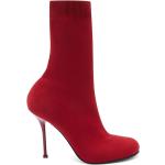 Bottines de créateur Alexander McQueen rouges en cuir à talons aiguilles à bouts ronds Pointure 39 pour femme 