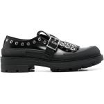 Chaussures à boucles de créateur Alexander McQueen noires en caoutchouc à franges à bouts ronds à boucles Pointure 41 look casual 