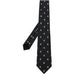 Cravates en soie de créateur Alexander McQueen noires à pois à motif papillons Tailles uniques pour homme 
