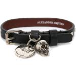 Bracelets breloques de créateur Alexander McQueen noirs en cuir 