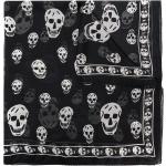 Foulards en soie de créateur Alexander McQueen noirs à motif têtes de mort Tailles uniques pour homme 