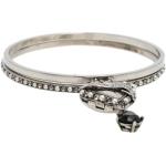 Bracelets en jonc de créateur Alexander McQueen gris en métal à perles seconde main 