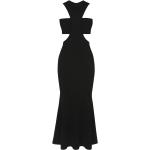 Robes de cocktail de créateur Alexander McQueen noires mi-longues sans manches à col rond pour femme 