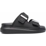 Sandales de créateur Alexander McQueen noires en caoutchouc à bouts ouverts Pointure 41 