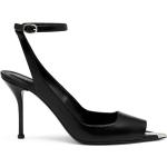 Sandales à brides de créateur Alexander McQueen noires à talons aiguilles à bouts pointus Pointure 40 look Punk pour femme 