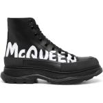 Baskets montantes de créateur Alexander McQueen noires en caoutchouc à bouts ronds Pointure 44,5 look casual pour homme 