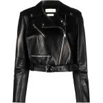 Vestes zippées de créateur Alexander McQueen noires en cuir de veau à manches longues Taille XL pour femme 