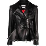 Vestes zippées de créateur Alexander McQueen noires en cuir de veau à manches longues Taille XL pour femme 