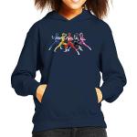 All+Every Power Rangers Fighting Pose Kid's Hooded Sweatshirt