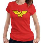 T-shirts rouges à manches courtes Wonder Woman à manches courtes Taille XXL look fashion pour femme 