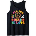 All You Need is Love Peace Sign Tie Dye Retro Hippy 60s 70s Débardeur