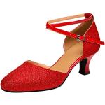 Sandales rouges en cuir en cuir à talons aiguilles Pointure 35 look sexy pour femme 