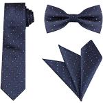Cravates mi-slim Allegra K bleu marine à pois à motif papillons Tailles uniques look fashion pour homme 