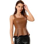 Caracos Allegra K marron en cuir synthétique métalliques Taille M look fashion pour femme 