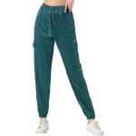 Pantalons taille haute Allegra K verts en satin à pompons lavable en machine Taille XL look sportif pour femme 