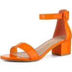 Sandales à talons Allegra K orange en caoutchouc à bouts ouverts à boucles Pointure 36 avec un talon jusqu'à 3cm classiques pour femme 