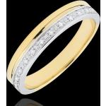 Alliances en diamant de mariage Edenly blanches en or jaune 18 carats pour femme 