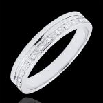 Alliances en diamant de mariage Edenly blanches en or blanc 18 carats pour femme en promo 