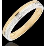 Alliances en diamant de mariage Edenly blanches en or jaune 9 carats pour femme en promo 