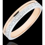 Alliances en diamant de mariage Edenly blanches en or rose 9 carats pour femme en promo 