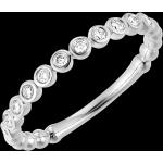 Alliances en diamant de mariage Edenly Fleur de Sel blanches en or blanc 18 carats pour femme en promo 