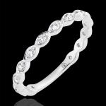 Alliances en diamant Edenly blanches en or blanc à perles 18 carats pour femme 