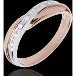 Alliances en diamant de mariage Edenly blanches en or rose 18 carats pour femme en promo 