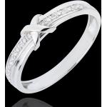 Alliances en diamant de mariage Edenly Amour blanches en or blanc 18 carats classiques pour femme en promo 