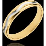 Alliances de mariage Edenly blanches en or jaune 18 carats pour femme en promo 