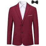 Vestes de costume de mariage rouge bordeaux à motif papillons Taille XXL look fashion pour homme 