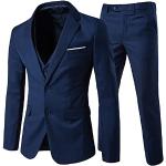 Pantalons de costume de mariage bleu marine Taille S look fashion pour homme 
