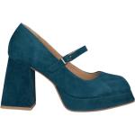 Sandales Alma en Pena bleues en cuir en cuir à bouts carrés à boucles Pointure 41 pour femme 