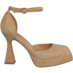 Sandales à talons Alma en Pena marron en cuir à bouts carrés à boucles Pointure 41 look fashion pour femme 