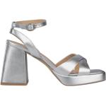 Sandales à talons Alma en Pena grises en cuir Pointure 39 avec un talon de plus de 9cm pour femme 