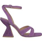 Sandales à talons Alma en Pena violettes en cuir à strass Pointure 41 avec un talon de plus de 9cm pour femme 