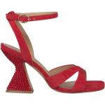 Sandales à talons Alma en Pena rouges en cuir à strass Pointure 41 avec un talon de plus de 9cm pour femme 