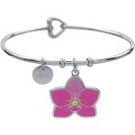 Aloha Bracelet femme Orchidée idée cadeau acier anniversaire fête fleur, Acier inoxydable