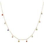 Aloha Collier couleur or avec cristaux colorés bijou cadeau femme chaîne acier, TU, Acier inoxydable, Cristal
