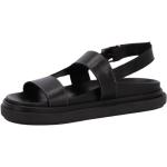 Sandales plates Alohas noires en cuir éco-responsable Pointure 35 