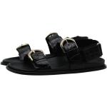 Sandales plates Alohas noires en cuir éco-responsable Pointure 41 