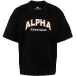 T-shirts à imprimés Alpha Industries Inc. noirs en jersey à manches courtes à col rond pour homme 