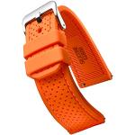 Bracelets de montre orange en acier finition brossée look casual en silicone pour homme 