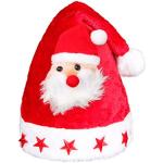 Alsino Bonnet de Noël pour adulte wm-46a lumineux avec péluche tête du père noel et 5 étoiles à LED clignotante lux très classe bouton on/off