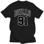 altareu PixHe Bulls 91 T-Shirt 91 Bulls T-Shirt Dennis Rodman T-Shirt Black M Black M