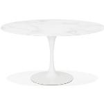 Tables de salle à manger design Alter Ego blanches en verre diamètre 140 cm 