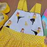 Robes imprimées jaunes à pois pour fille de la boutique en ligne Etsy.com 