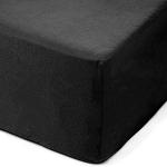 Draps housse noirs en coton 180x200 cm 