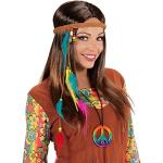 Amakando Coiffe Indienne - Multicolore | Bandeau Hippie avec des Plumes | Coiffe Indienne Dessin | Bandeau à Plumes