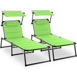 Amalfi Set transat 2 chaises longues rembourrées Tubes d'acier - vert
